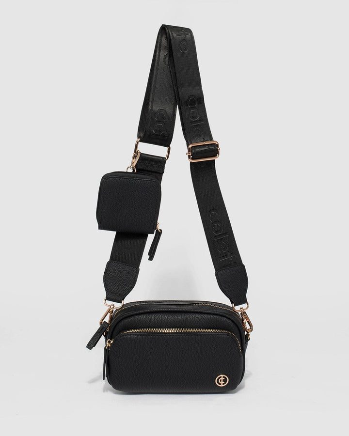 Black Amalia Webbing Crossbody Bag | Crossbody Bags