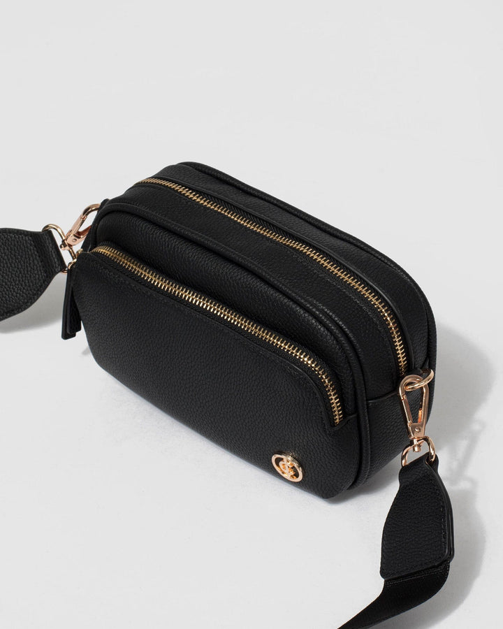 Black Amalia Webbing Crossbody Bag | Crossbody Bags