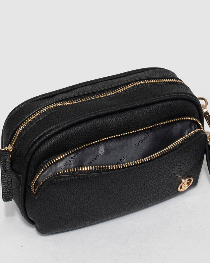 Black Amalia Webbing Crossbody Bag | Crossbody Bags