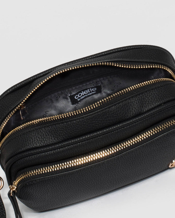 Black Amalia Webbing Crossbody Bag | Crossbody Bags