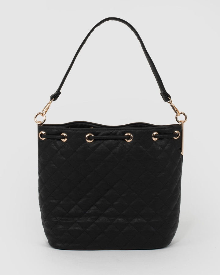 Black Ana Quilt Bucket Bag | Bucket Bags