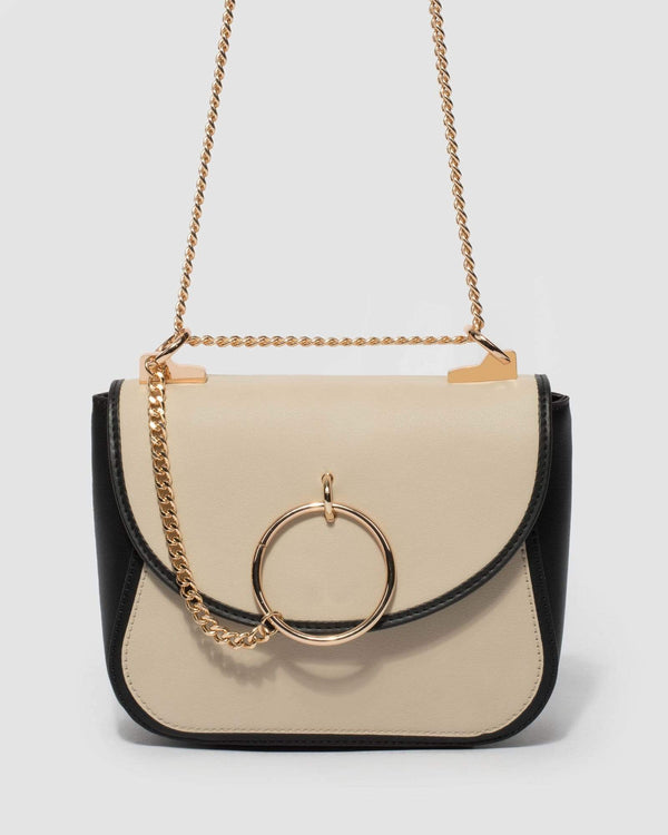 Black and Ivory Hannah Chain Crossbody Bag | Crossbody Bags
