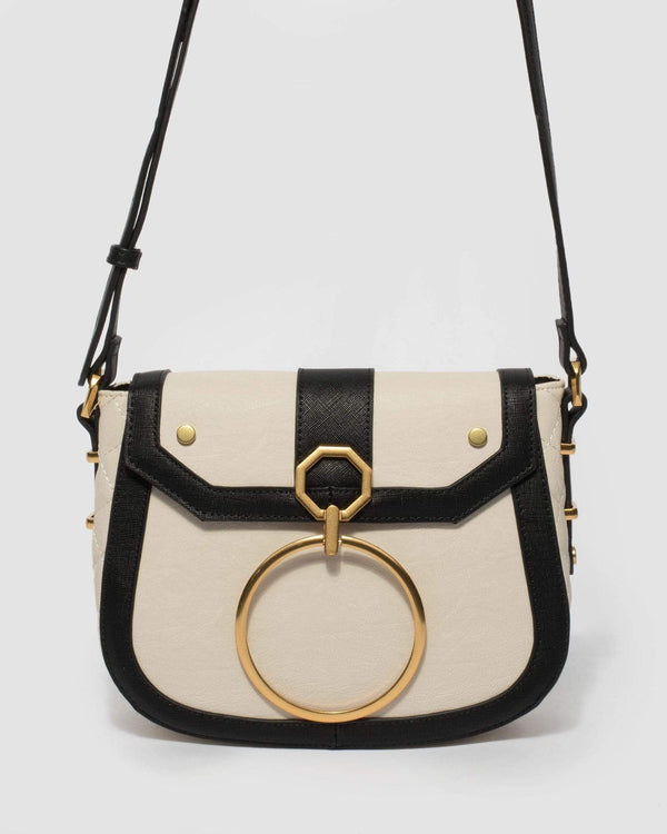 Black and Ivory Nova Quilt Side Bag | Crossbody Bags