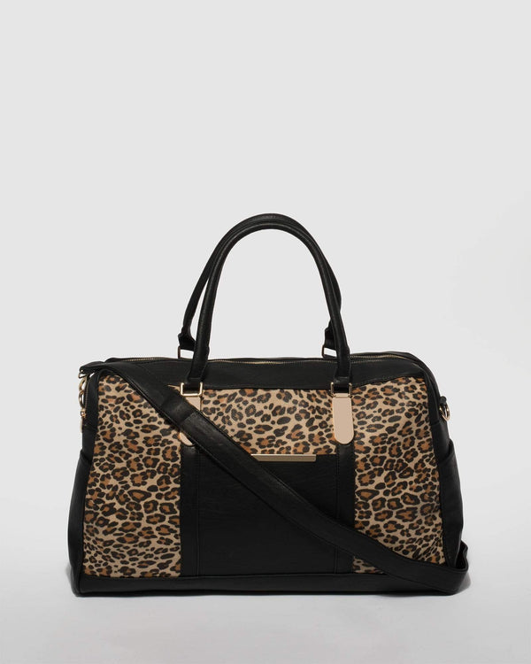 Black and Leopard Lisa Weekender Travel Bag | Weekender Bags