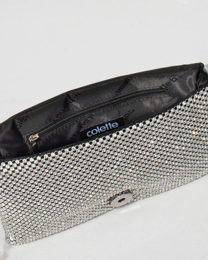 Black and Silver Audrina Clutch Bag | Clutch Bags