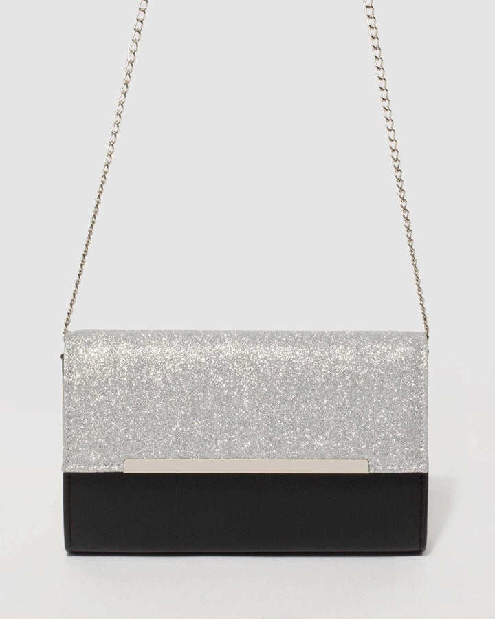 Black and Silver Harriet Clutch Bag | Clutch Bags