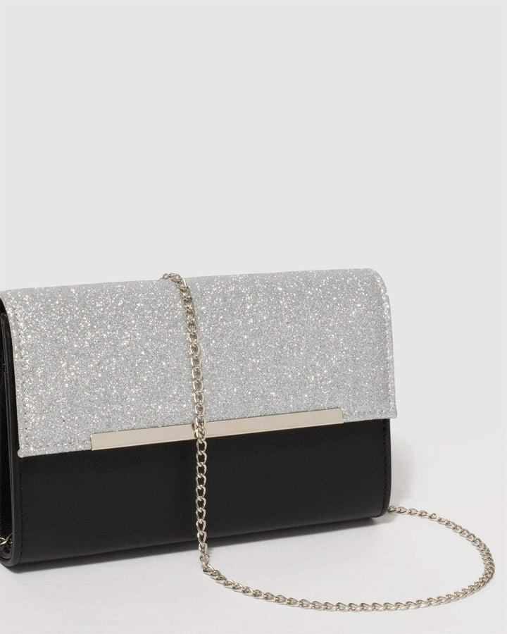 Black and Silver Harriet Clutch Bag | Clutch Bags
