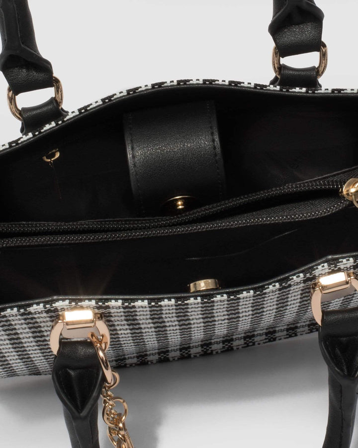 Black and White Malena Small Tote Bag | Tote Bags
