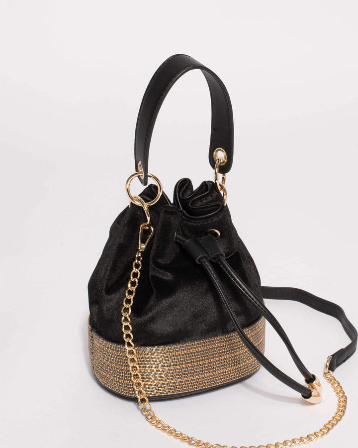 Black Anna Evening Bucket Bag | Bucket Bags