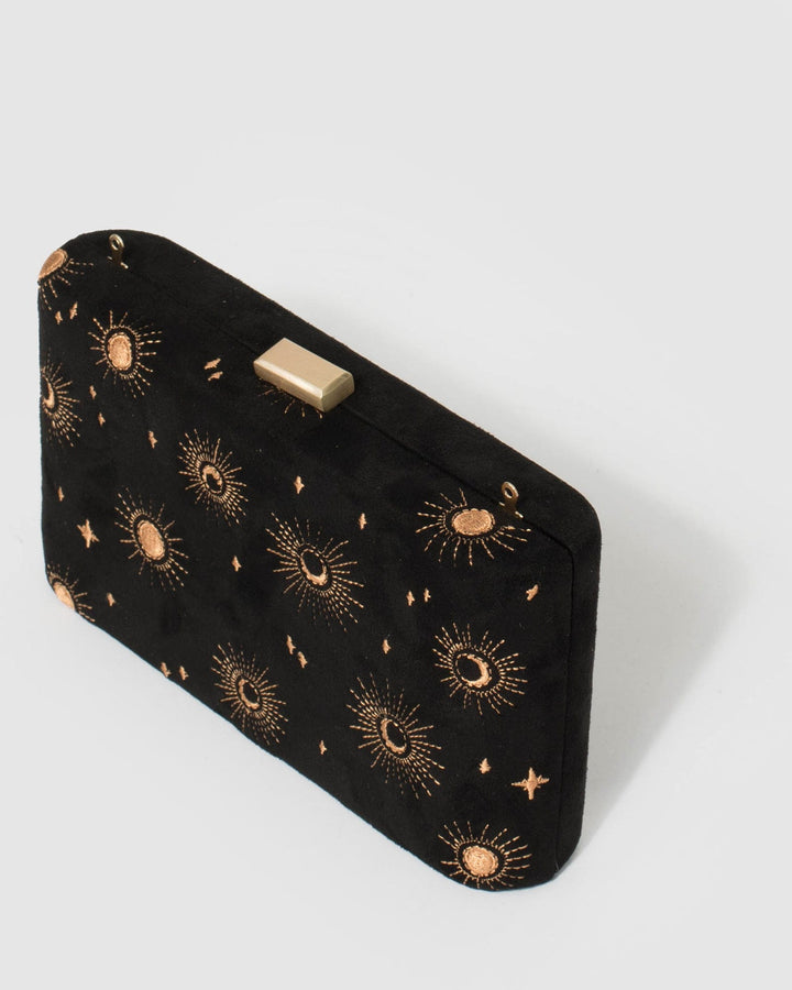 Colette by Colette Hayman Black Annalise Embroidered Clutch Bag