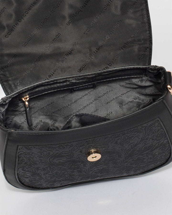 Colette by Colette Hayman Black Aria Tassel Saddle Bag