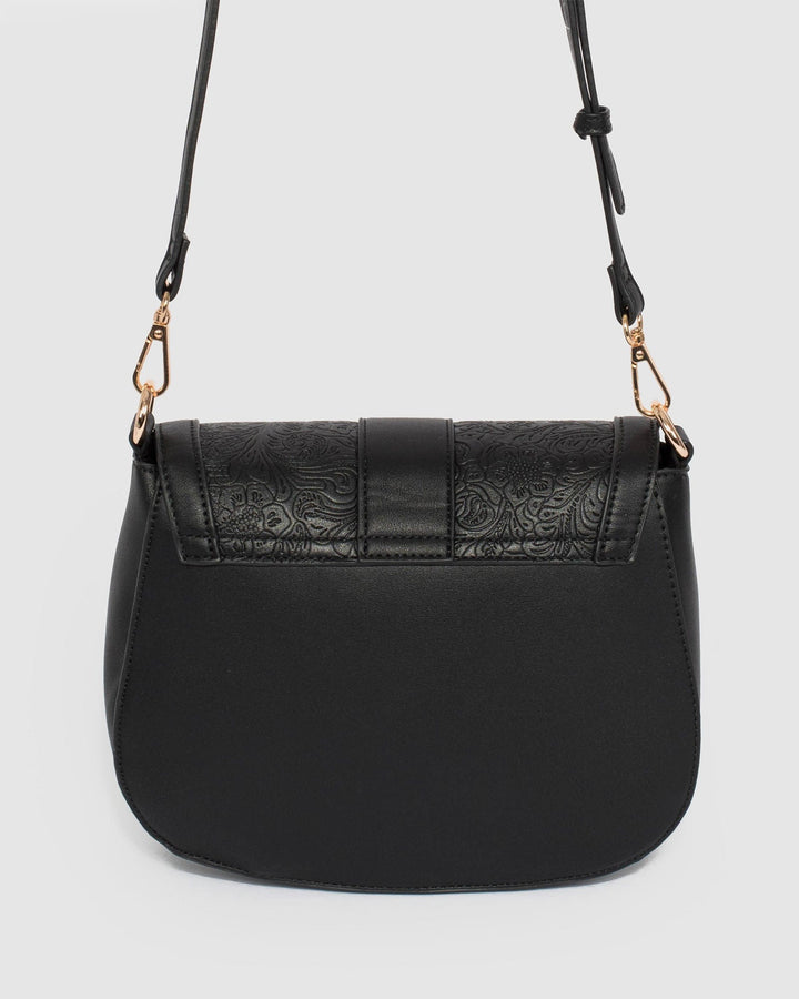 Colette by Colette Hayman Black Aria Tassel Saddle Bag