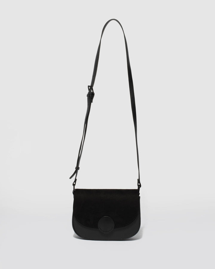 Black Avery Saddle Bag | Crossbody Bags