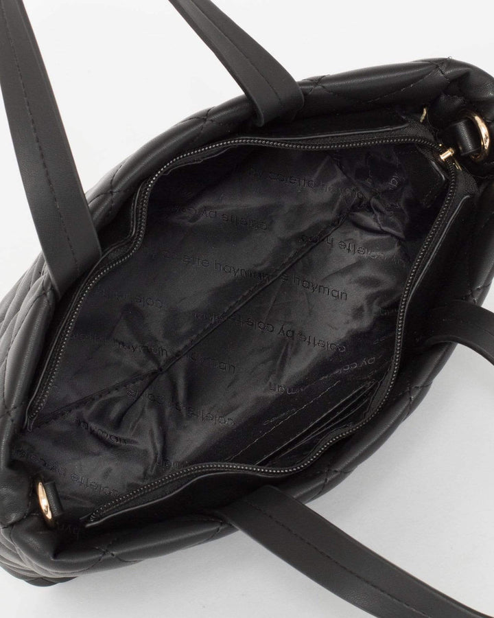 Black Bailee Quilt Bag | Bucket Bags