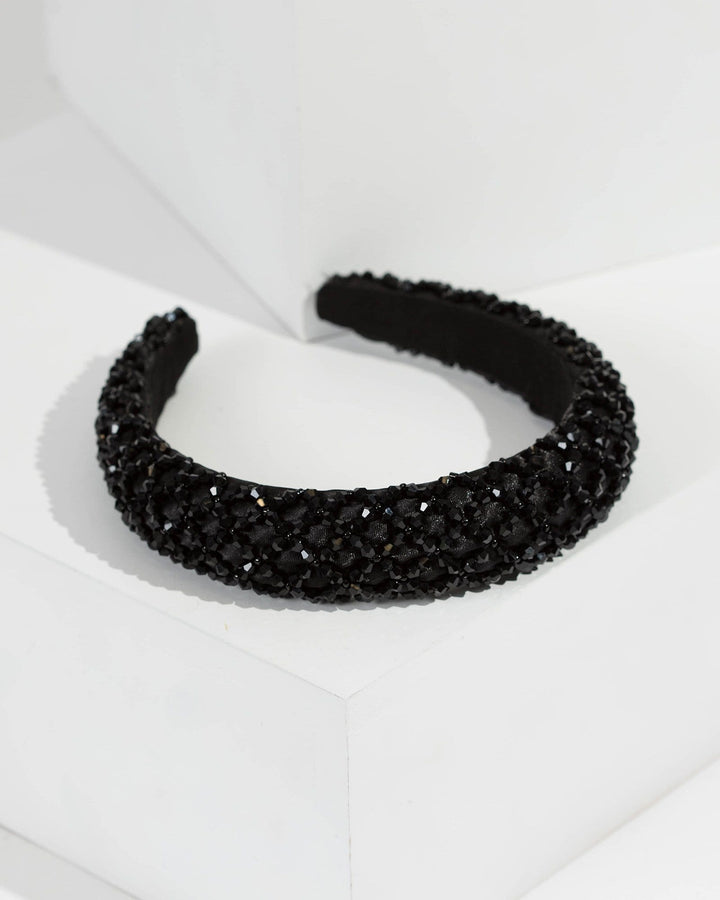 Black Beaded Detail Headband | Hair Accessories