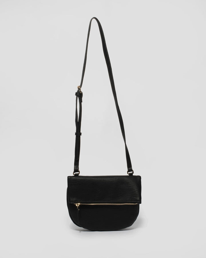 Black Bella Saddle Bag | Crossbody Bags