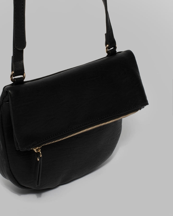 Black Bella Saddle Bag | Crossbody Bags