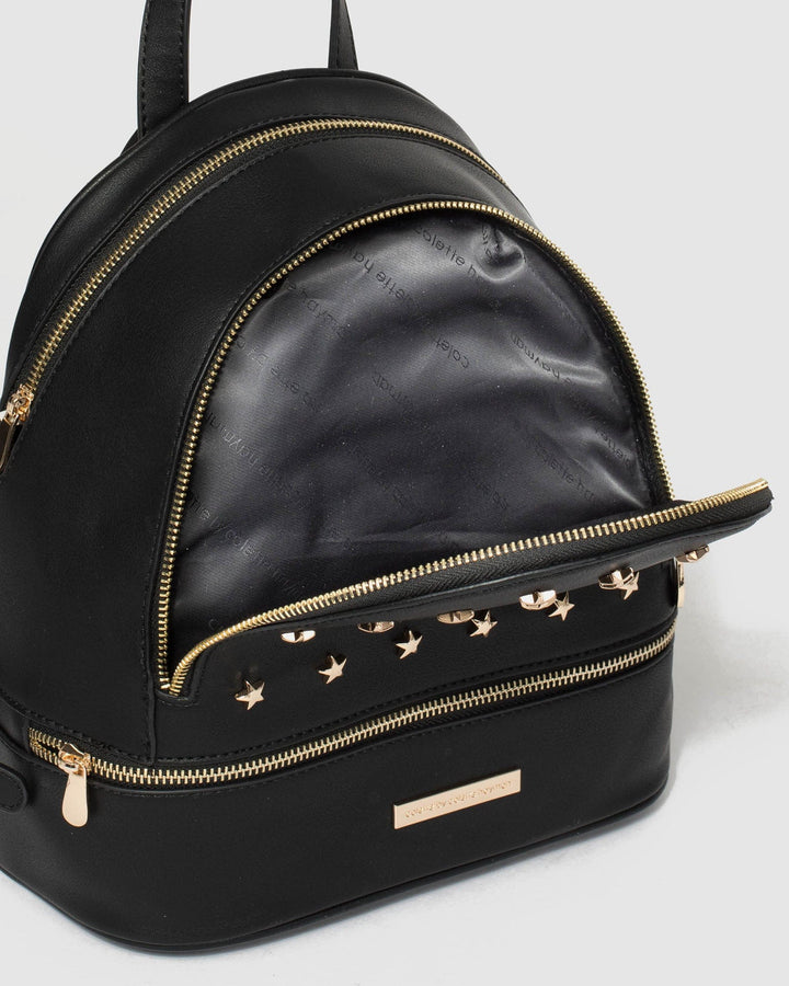 Black Bridget Star Stud Medium Backpack | Backpacks
