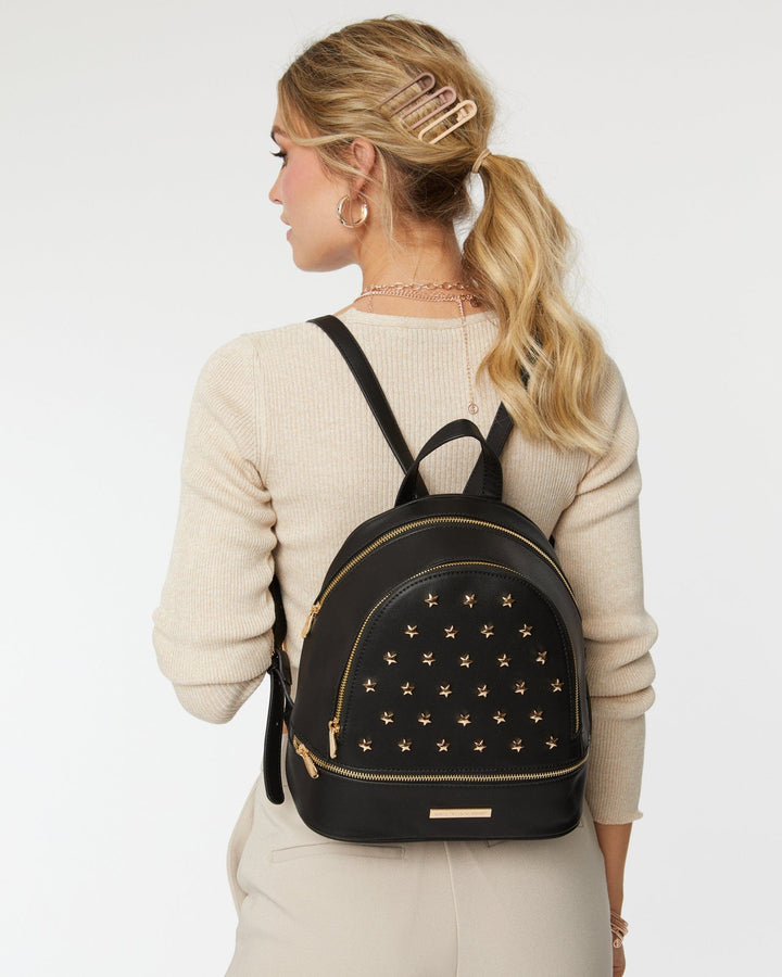 Black Bridget Star Stud Medium Backpack | Backpacks
