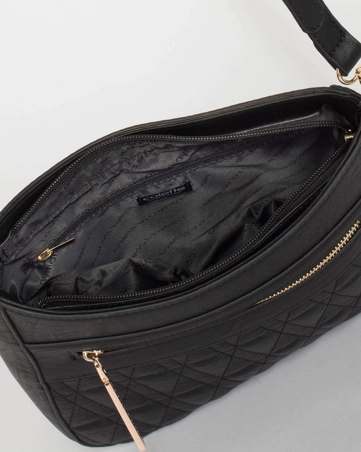 Black Bryana Quilt Bag | Crossbody Bags