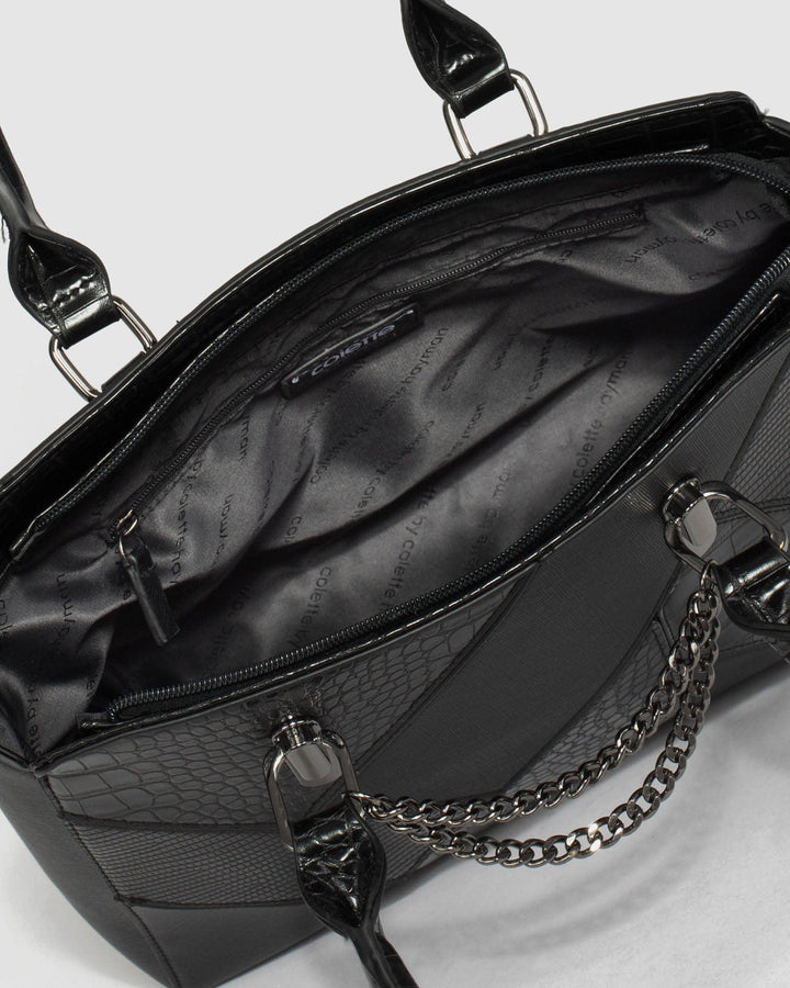 Colette by Colette Hayman Black Camilla Chain Tote Bag