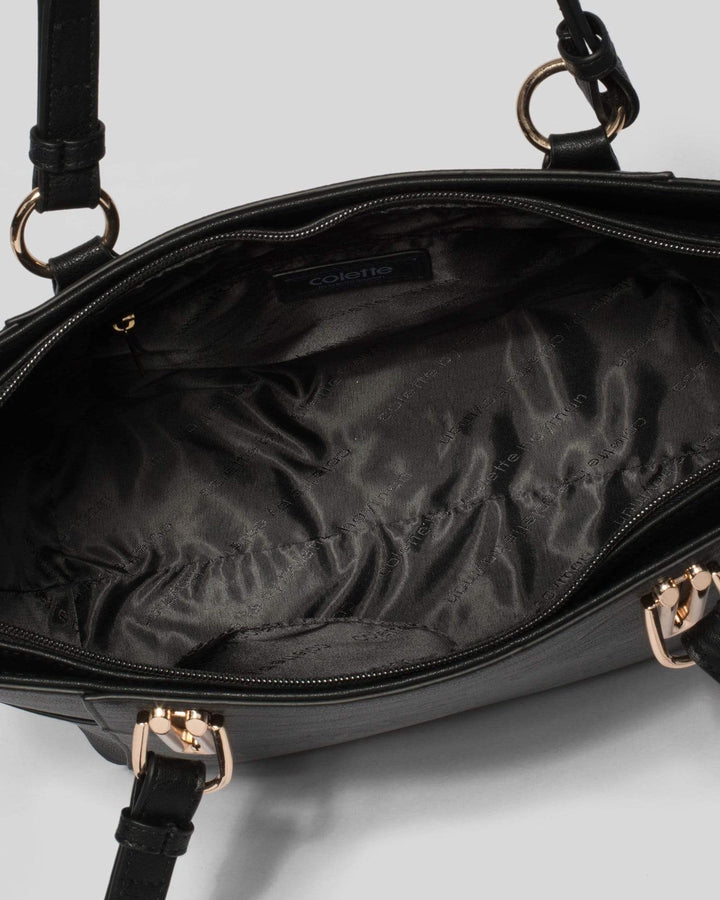 Black Carissa Hardware Tote Bag | Tote Bags
