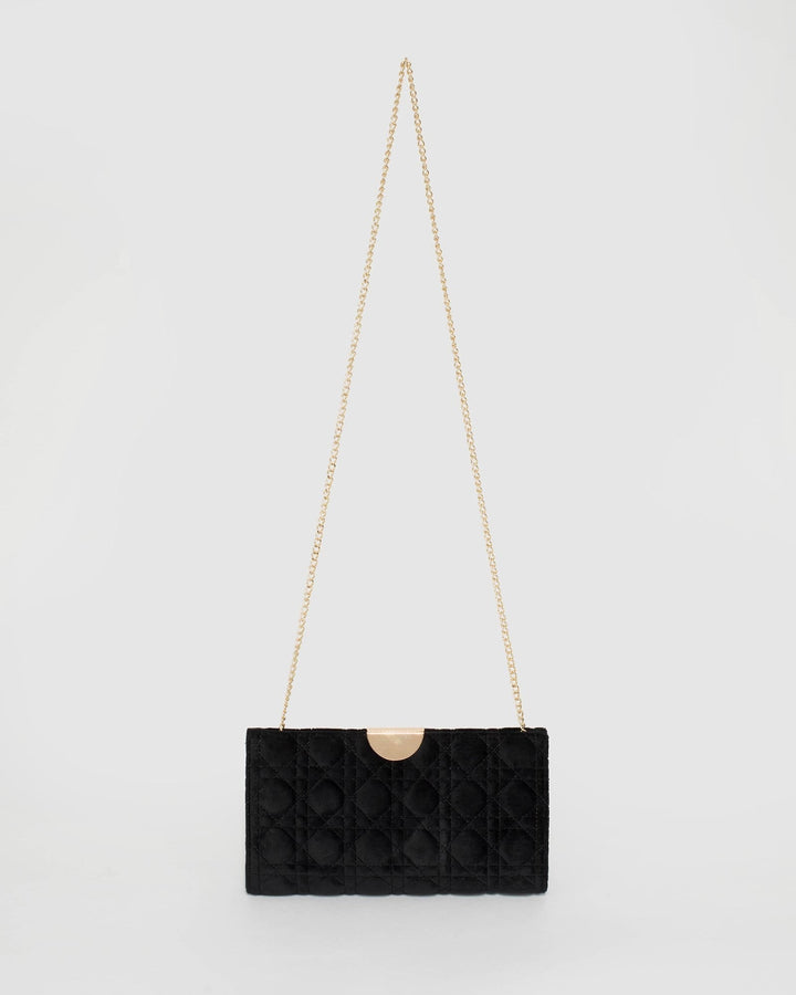 Black Carlie Quilt Clutch Bag | Clutch Bags