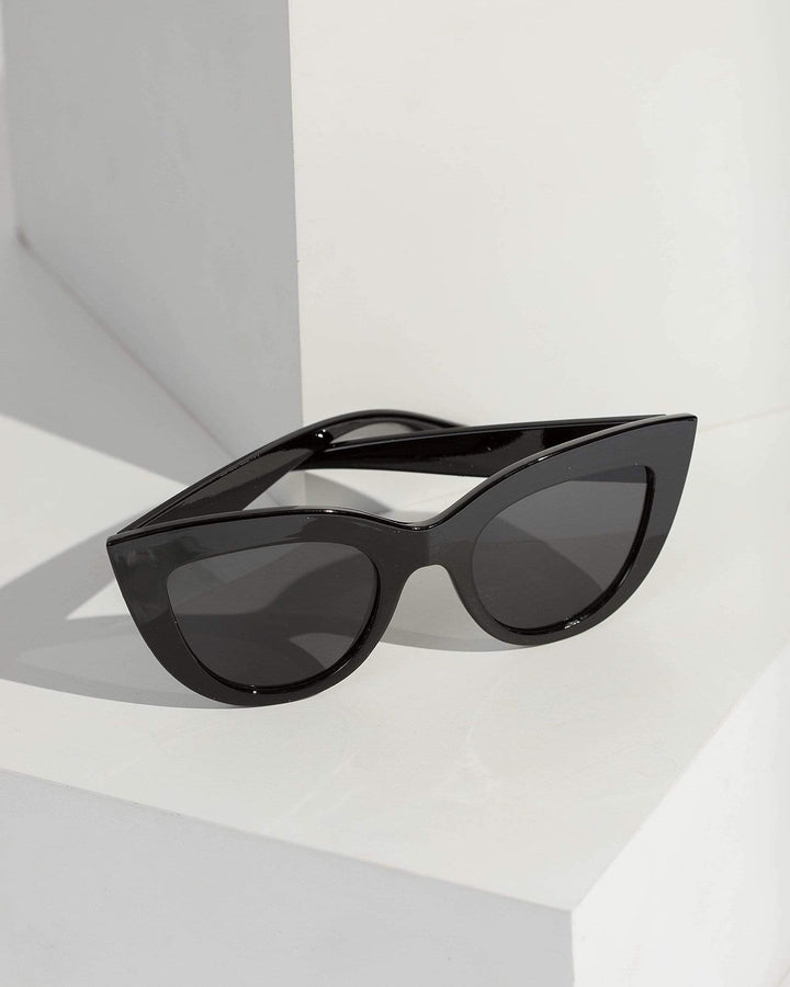 Colette by Colette Hayman Black Cat Eye Acrylic Sunglasses