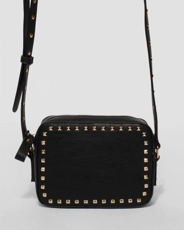 Black Chloe Stud Crossbody Bag | Crossbody Bags