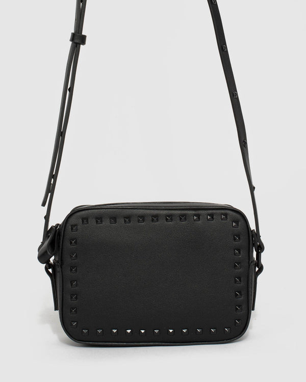Black Chloe Stud Crossbody Bag | Crossbody Bags