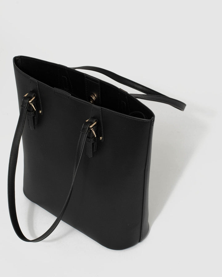 Black Christina Pouch Tote Bag | Tote Bags
