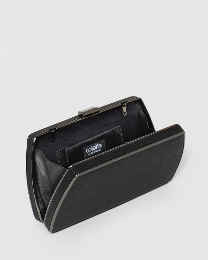 Black Claudette Hardcase Clutch Bag | Clutch Bags