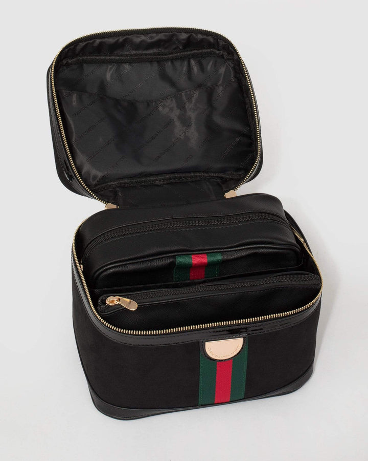 Black Cosmetic Case With Webbing | Cosmetic Cases