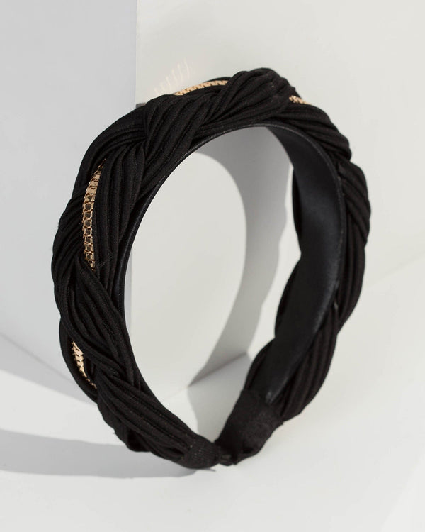 Black Cross Over Zipper Headband | Hair Accessories