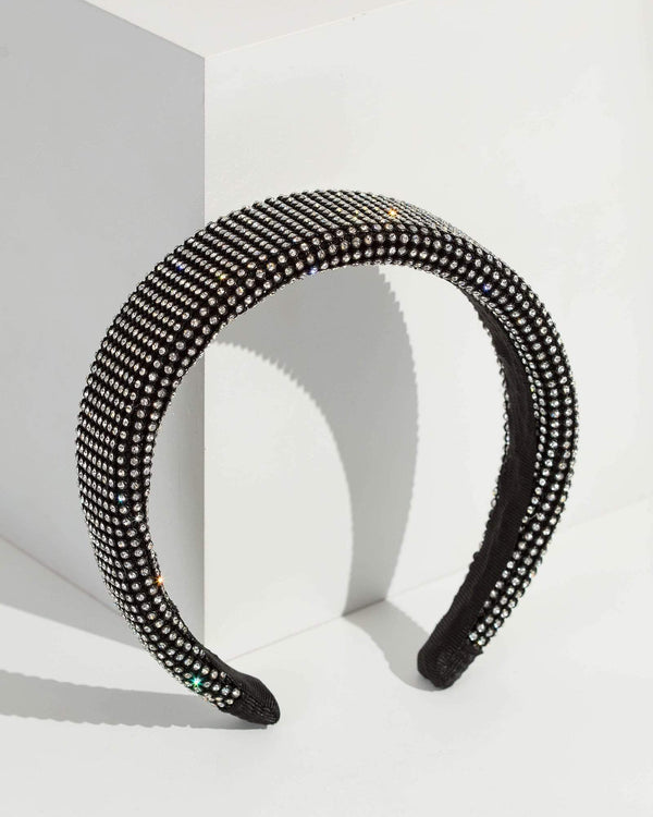 Black Crystal Detail Headband | Hair Accessories