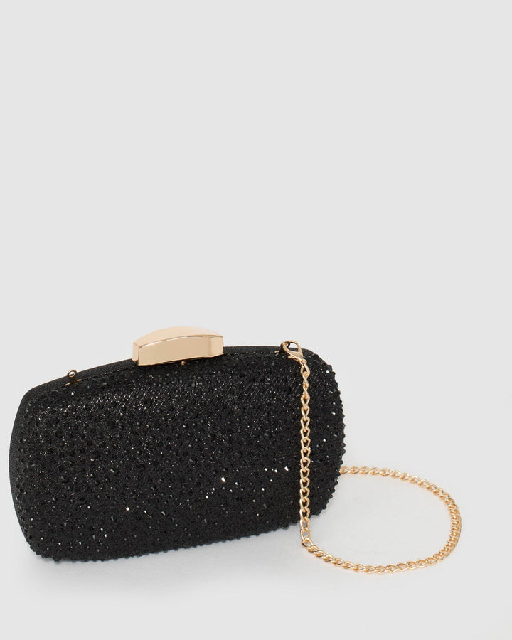 Black Crystal Hardcase Clutch Bag | Clutch Bags