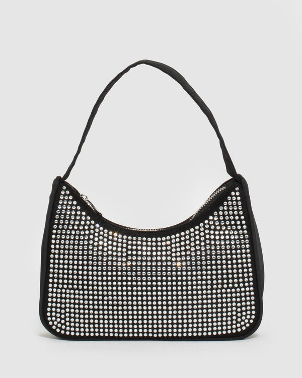 Black Crystal Shoulder Bag | Shoulder Bags