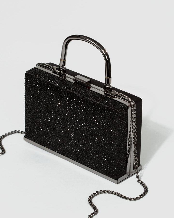 Black Desiree Top Handle Bag | Clutch Bags