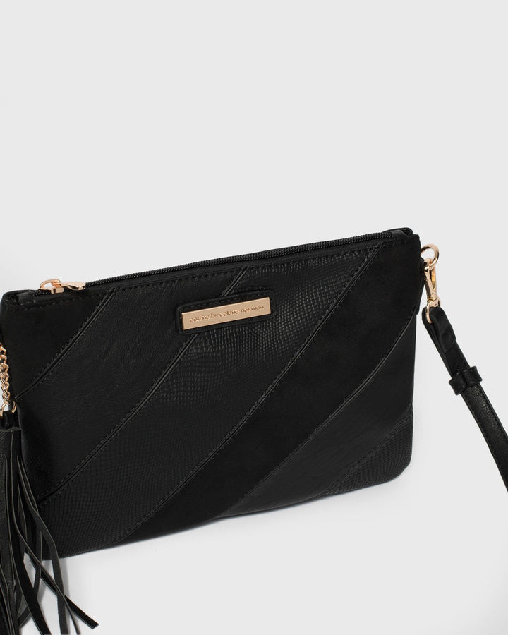 Black Diag Panel Crossbody Bag | Crossbody Bags