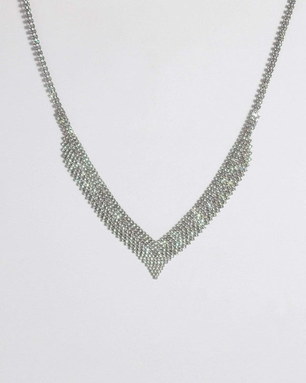 Black Diamante Pattern Necklace | Necklaces