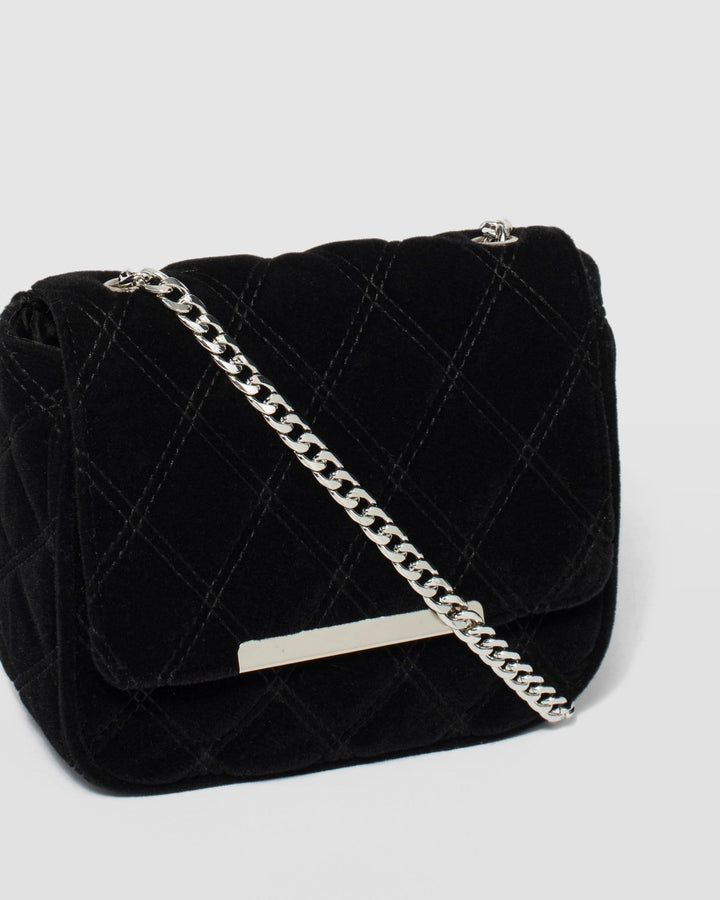 Black Dina Quilt Crossbody Bag | Crossbody Bags