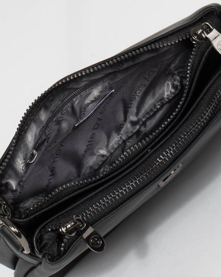 Colette by Colette Hayman Black Double Crossbody Bag
