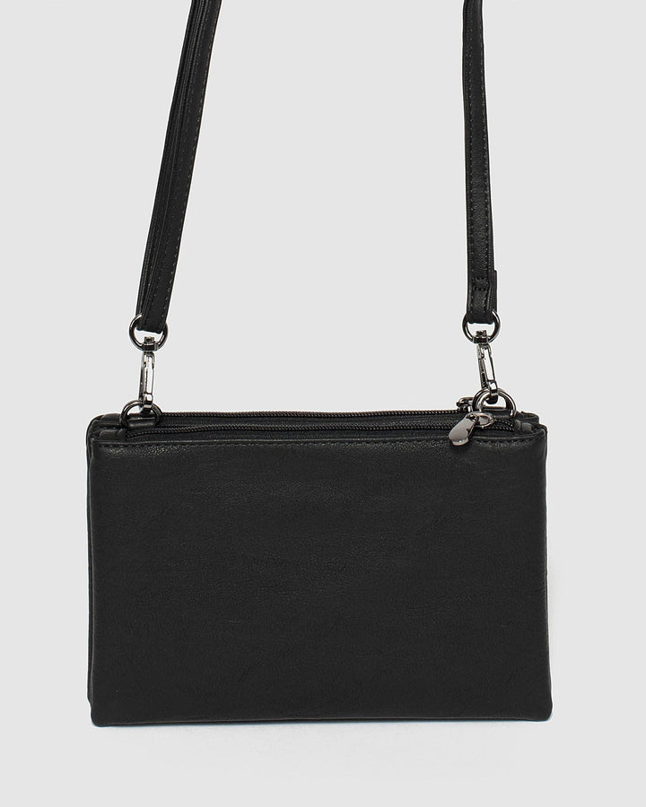 Black Double Pouch Bag | Crossbody Bags