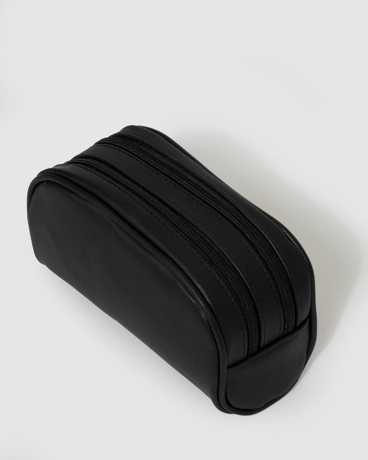 Colette by Colette Hayman Black Double Pouch Cosmetic Case