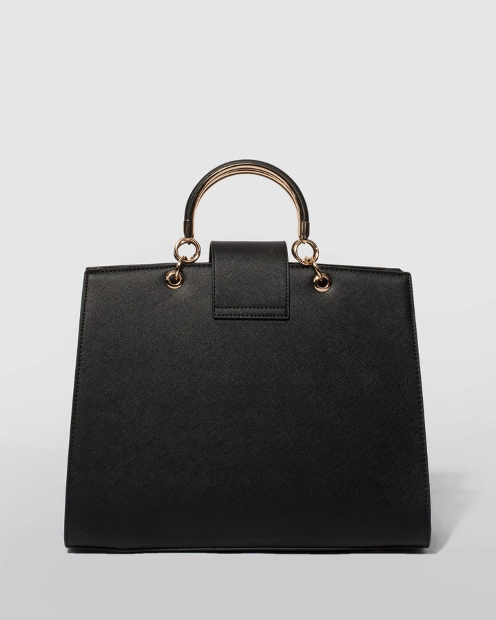 Black Elena Panel Tote Bag | Tote Bags