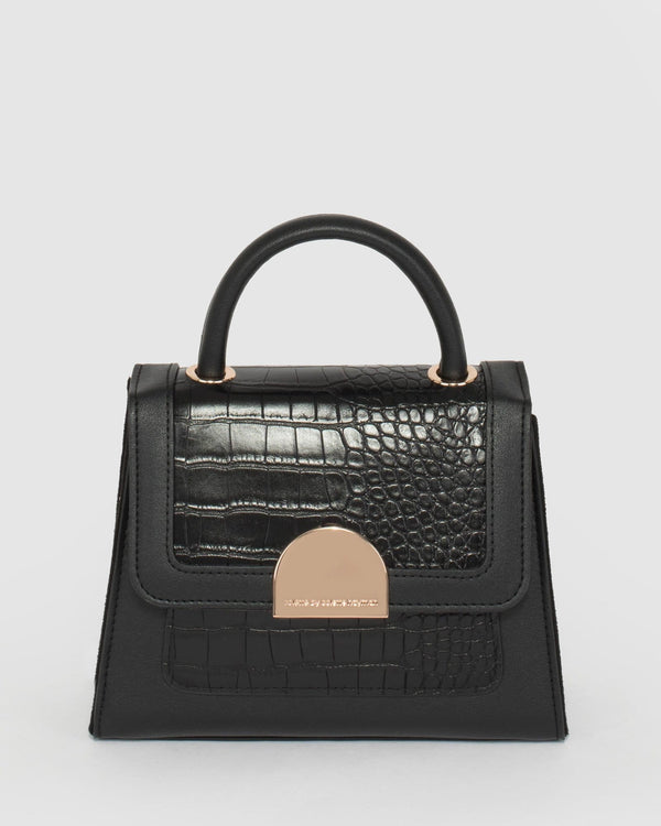 Black Ellen Top Handle Bag | Mini Bags
