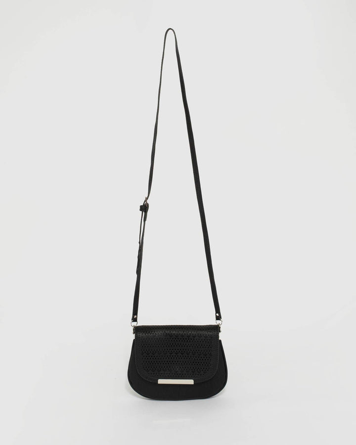Colette by Colette Hayman Black Ellie Punchout Saddle Bag