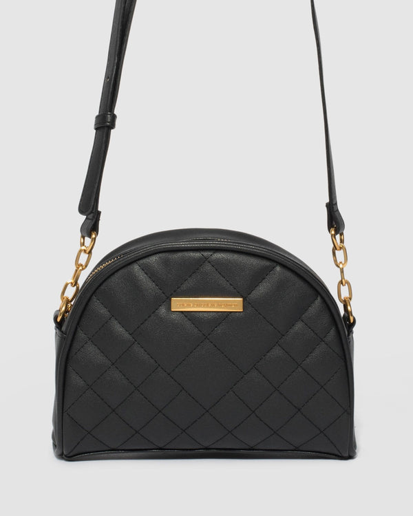 Black Elyse Diamond Quilt Crossbody Bag | Crossbody Bags