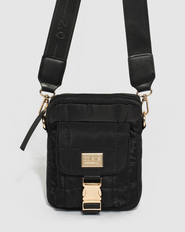 Black Emma Lock Crossbody Bag | Crossbody Bags
