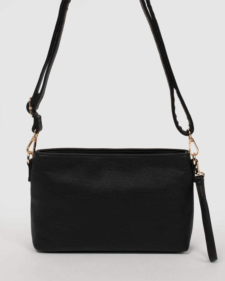 Black Erin Multi Panel Crossbody Bag | Crossbody Bags